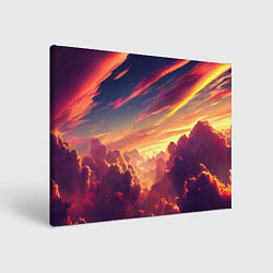 Холст прямоугольный Закатное солнце в облаках, цвет: 3D-принт