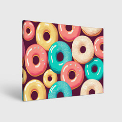 Холст прямоугольный Пончики и только пончики, цвет: 3D-принт