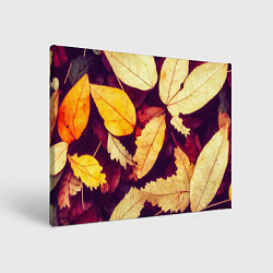 Холст прямоугольный Осенняя листва узор, цвет: 3D-принт