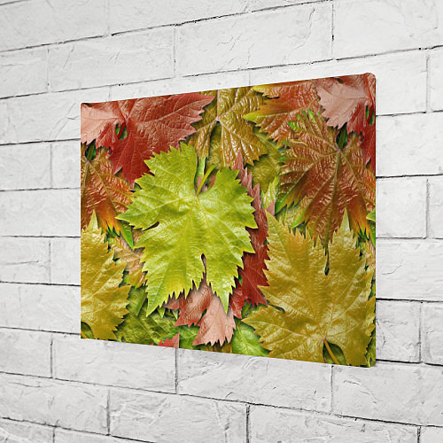 Картина прямоугольная Осенние листья клёна - паттерн / 3D-принт – фото 3