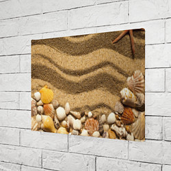 Холст прямоугольный Ракушки на песчаном берегу, цвет: 3D-принт — фото 2