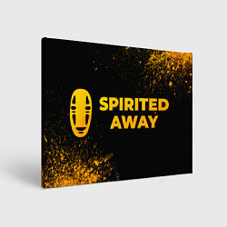 Холст прямоугольный Spirited Away - gold gradient: надпись и символ, цвет: 3D-принт