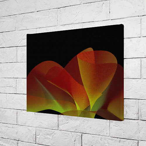 Картина прямоугольная Абстрактная ассиметричная оранжевая волна / 3D-принт – фото 3
