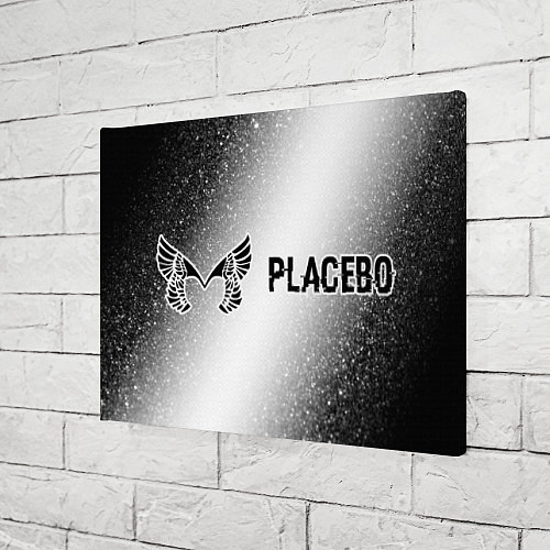 Картина прямоугольная Placebo glitch на светлом фоне: надпись и символ / 3D-принт – фото 3