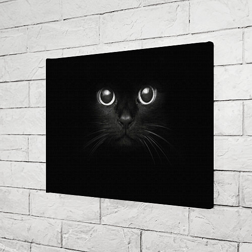 Картина прямоугольная Взгляд чёрного кота / 3D-принт – фото 3