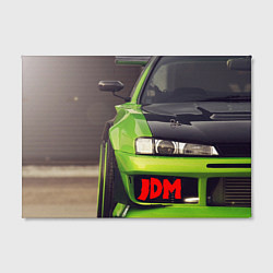 Холст прямоугольный JDM машина зеленая тюнингованная, цвет: 3D-принт — фото 2