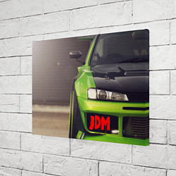 Холст прямоугольный JDM машина зеленая тюнингованная, цвет: 3D-принт — фото 2
