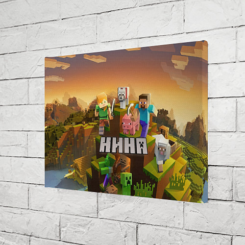 Картина прямоугольная Нина - Minecraft / 3D-принт – фото 3