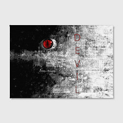 Холст прямоугольный Дьявольские женские глаза с буквами на чб фоне, цвет: 3D-принт — фото 2