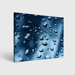 Холст прямоугольный Капли воды на матовом стекле - текстура, цвет: 3D-принт