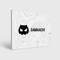 Холст прямоугольный DanMachi glitch на светлом фоне: надпись и символ, цвет: 3D-принт