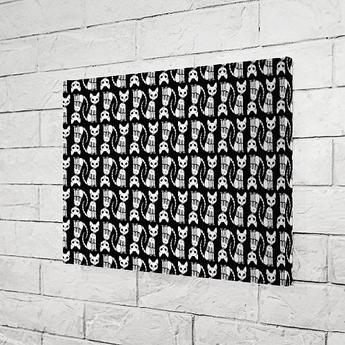 Картина прямоугольная Скелет кошки - Halloween pattern / 3D-принт – фото 3