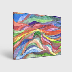 Холст прямоугольный Красочные волны акварель, цвет: 3D-принт