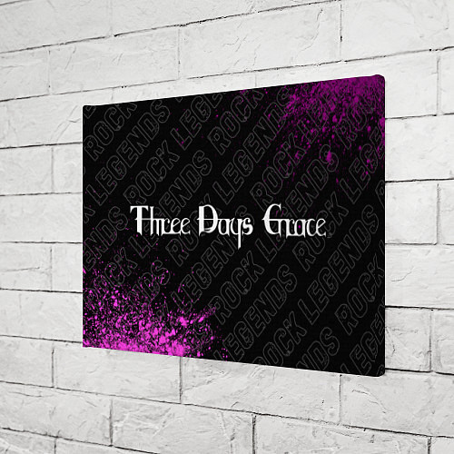 Картина прямоугольная Three Days Grace rock legends: надпись и символ / 3D-принт – фото 3