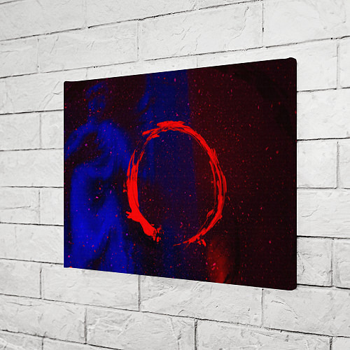 Картина прямоугольная Синий и красный абстрактный дым и краски / 3D-принт – фото 3