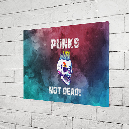 Картина прямоугольная Панки не умерли - череп с ирокезом / 3D-принт – фото 3