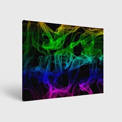 Холст прямоугольный Разноцветный неоновый дым, цвет: 3D-принт