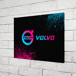 Холст прямоугольный Volvo - neon gradient: надпись и символ, цвет: 3D-принт — фото 2