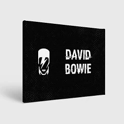 Холст прямоугольный David Bowie glitch на темном фоне: надпись и симво, цвет: 3D-принт