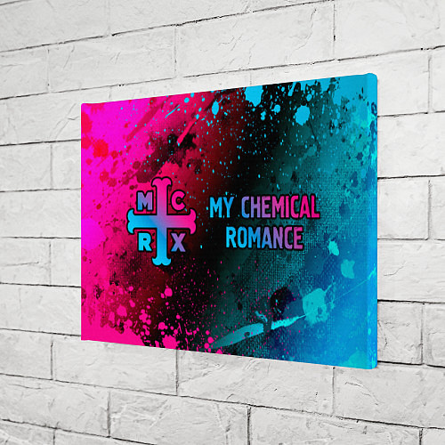 Картина прямоугольная My Chemical Romance - neon gradient: надпись и сим / 3D-принт – фото 3