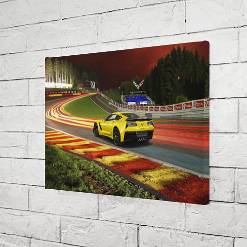Картина прямоугольная Chevrolet Corvette на гоночной трассе / 3D-принт – фото 3