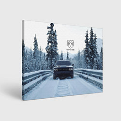 Холст прямоугольный Dodge in winter forest, цвет: 3D-принт