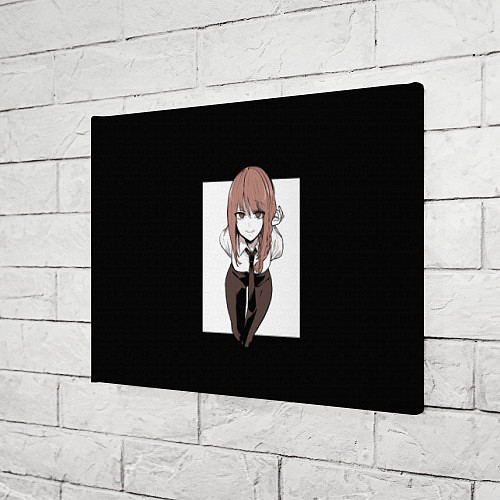 Картина прямоугольная Человек-бензопила Макима в белом прямоугольнике / 3D-принт – фото 3