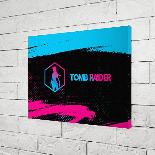 Картина прямоугольная Tomb Raider - neon gradient: надпись и символ / 3D-принт – фото 3