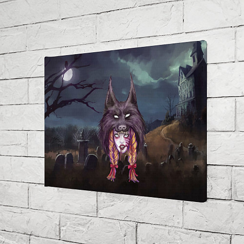 Картина прямоугольная Скальпель волка на девушке / 3D-принт – фото 3