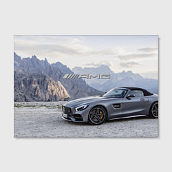 Холст прямоугольный Mercedes AMG V8 Biturbo cabriolet - mountains, цвет: 3D-принт — фото 2