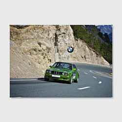 Холст прямоугольный Зелёная бэха на горной дороге, цвет: 3D-принт — фото 2