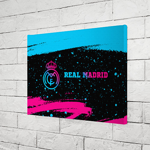 Картина прямоугольная Real Madrid - neon gradient: надпись и символ / 3D-принт – фото 3
