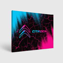 Холст прямоугольный Citroen - neon gradient: надпись и символ, цвет: 3D-принт