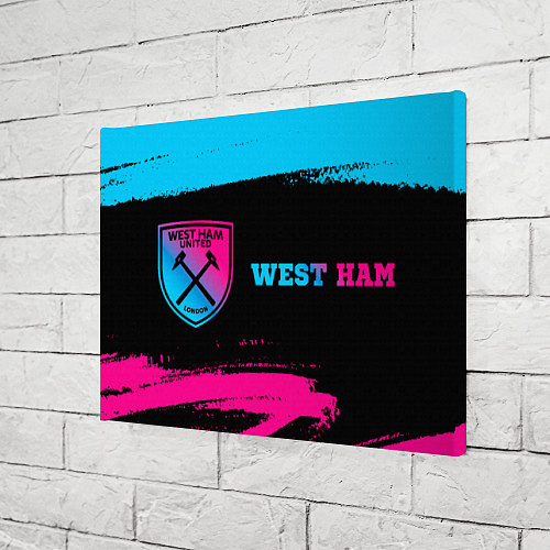 Картина прямоугольная West Ham - neon gradient: надпись и символ / 3D-принт – фото 3