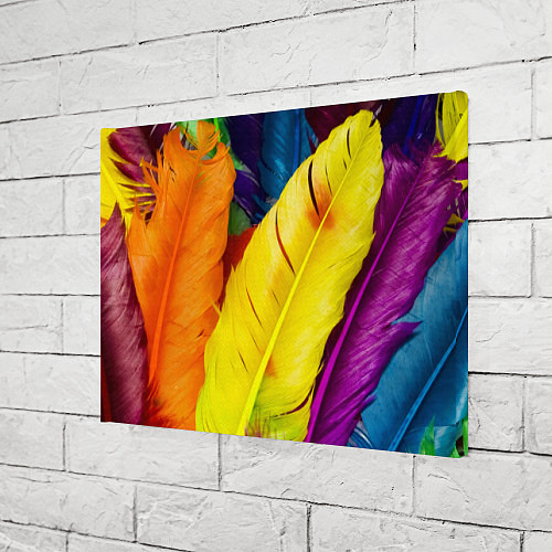Картина прямоугольная Разноцветные перья птиц / 3D-принт – фото 3