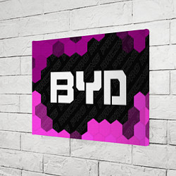 Холст прямоугольный BYD pro racing: надпись и символ, цвет: 3D-принт — фото 2