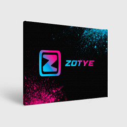 Холст прямоугольный Zotye - neon gradient: надпись и символ, цвет: 3D-принт