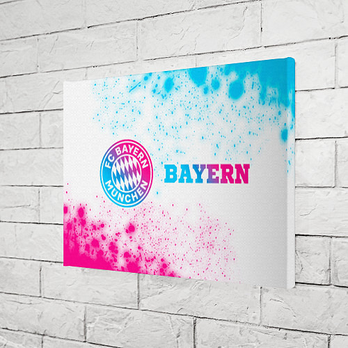 Картина прямоугольная Bayern neon gradient style: надпись и символ / 3D-принт – фото 3