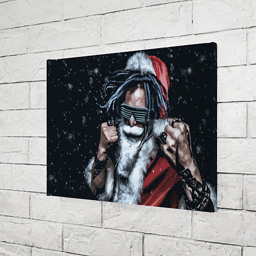 Картина прямоугольная Cool Santa Rastaman / 3D-принт – фото 3