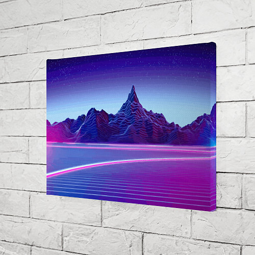 Картина прямоугольная Neon mountains - Vaporwave / 3D-принт – фото 3