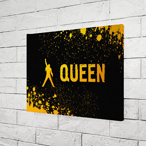 Картина прямоугольная Queen - gold gradient: надпись и символ / 3D-принт – фото 3