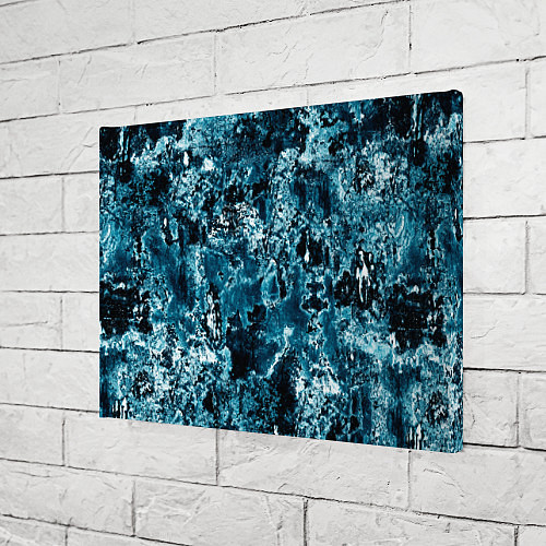 Картина прямоугольная Гранж - абстрактные синие разводы / 3D-принт – фото 3