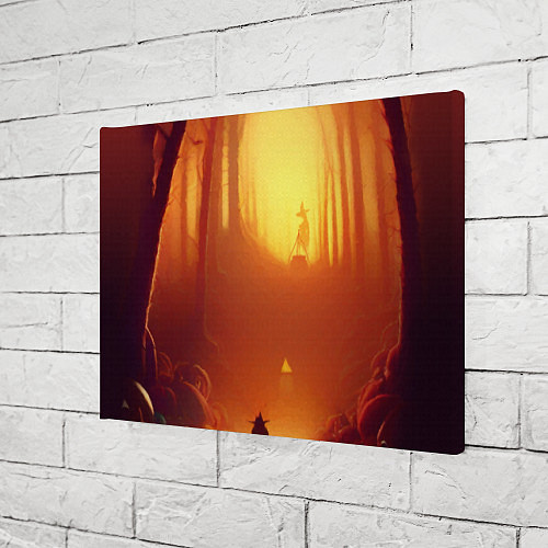 Картина прямоугольная Темная ведьма колдует в жутком лесу / 3D-принт – фото 3