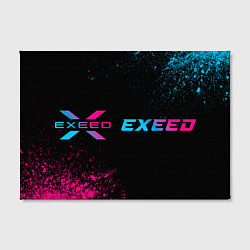 Холст прямоугольный Exeed - neon gradient: надпись и символ, цвет: 3D-принт — фото 2