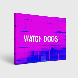 Холст прямоугольный Watch Dogs glitch text effect: надпись и символ, цвет: 3D-принт