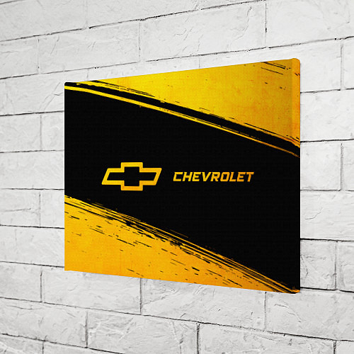 Картина прямоугольная Chevrolet - gold gradient: надпись и символ / 3D-принт – фото 3