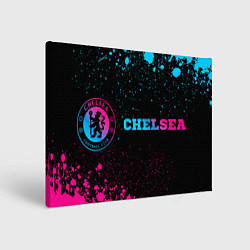 Холст прямоугольный Chelsea - neon gradient: надпись и символ, цвет: 3D-принт