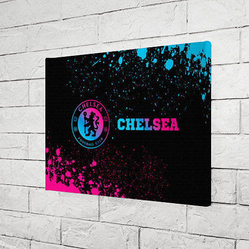 Картина прямоугольная Chelsea - neon gradient: надпись и символ / 3D-принт – фото 3