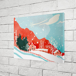 Холст прямоугольный Зимние новогодние горы, цвет: 3D-принт — фото 2