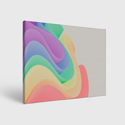 Холст прямоугольный Волнообразные разноцветные листы, цвет: 3D-принт